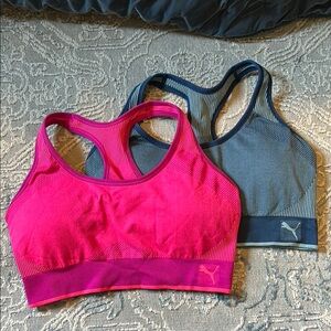 Puma Women's Pink and Blue Sports Bras